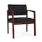 Lesro Lenox Wood Wide Guest Chair Wood Frame, Mahogany, MD Black Upholstery LW1201 - alternate 1